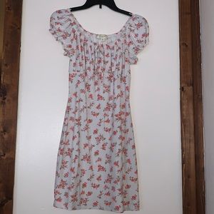 Soft cotton dress White with flowers perfect for summer